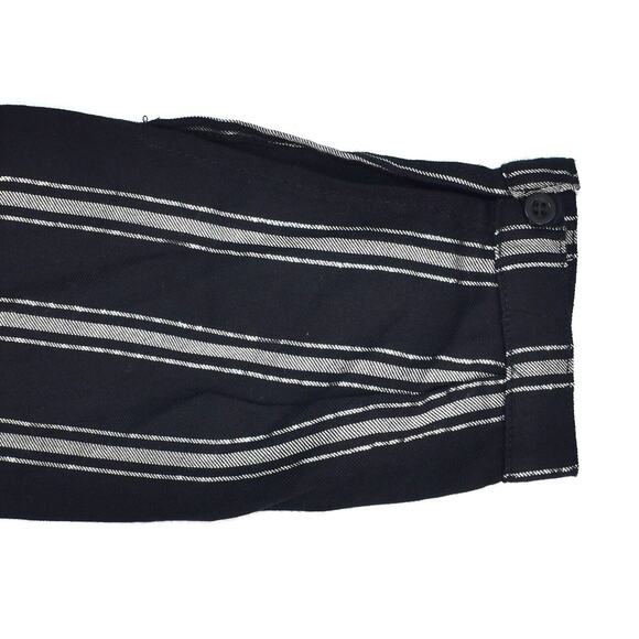 A6 NEW BELLA DAHL Black Striped Lurex Rayon Covered Buttons Shirt Dress Size XS - Picture 6 of 7